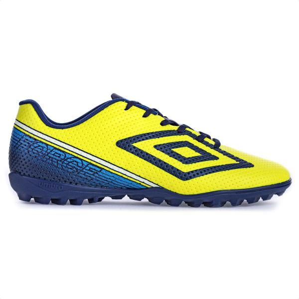 Imagem de Chuteira Umbro Society Force Verde limão Marinho e Azul - Masculina