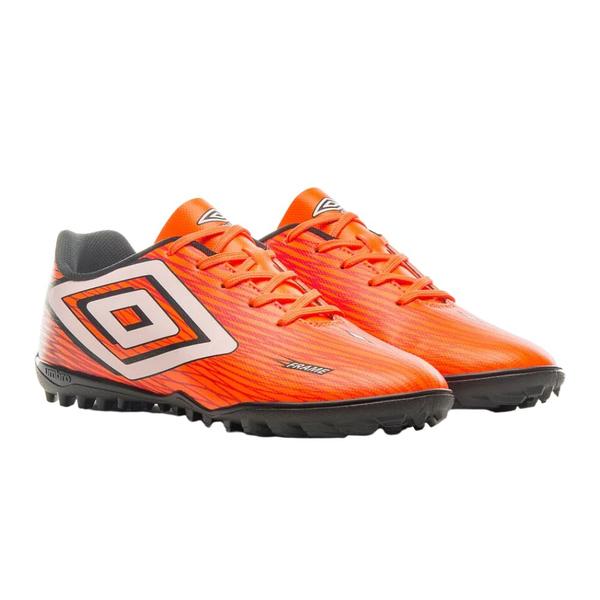 Chuteira Umbro Society Frame Laranja e Branco - Masculino Imagem de Chuteira Umbro Society Frame Laranja e Branco - Masculino