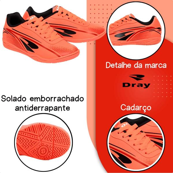 Imagem de Chuteteira Infantil Dray Indoor Futsal Sem Trava Confortável Resistente