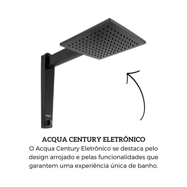 Imagem de Chuveiro Acqua Century Eletrônico 127V 5500W Preto Lorenzetti