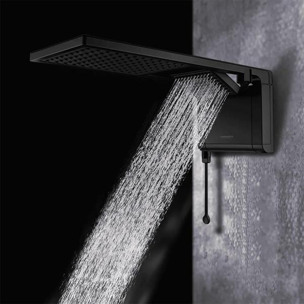 Imagem de Chuveiro Acqua Duo Matte Black Preto Fosco 5500w 127v Lorenzetti