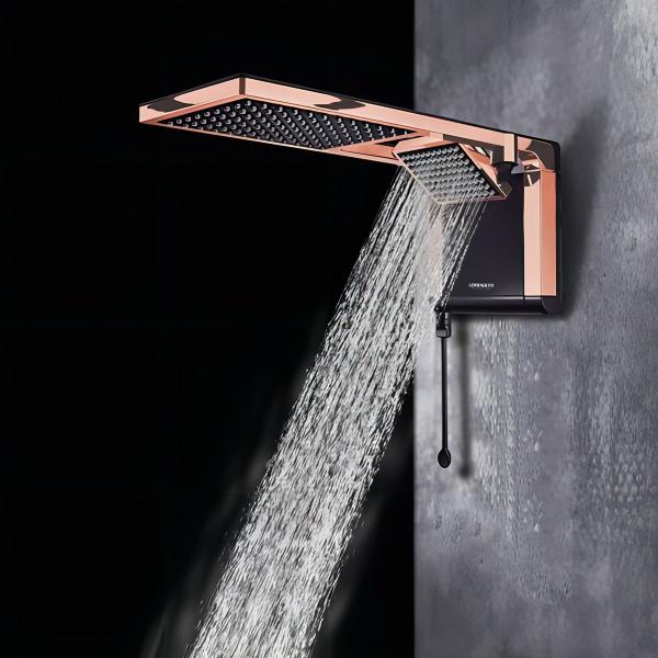 Imagem de Chuveiro Acqua Duo Rose Gold Preto 220v 7800w Lorenzetti