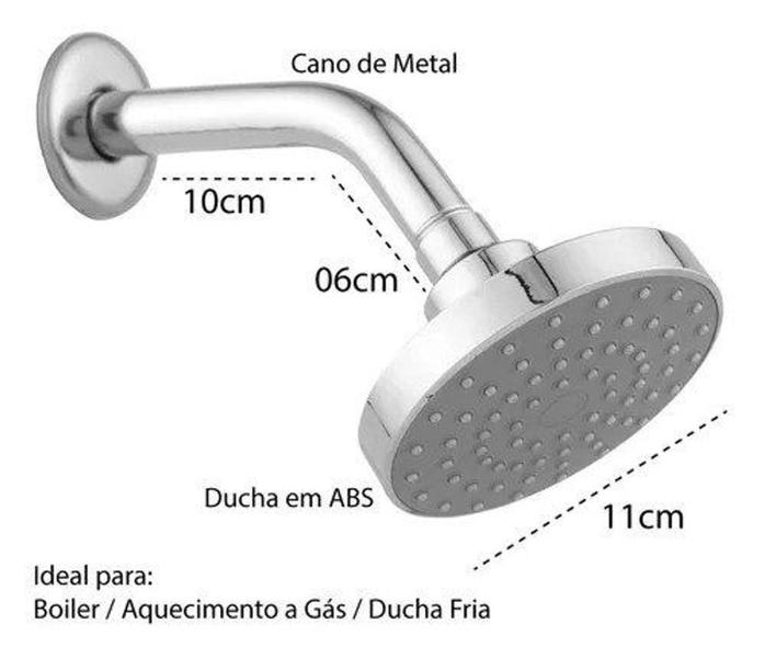 Imagem de Chuveiro Articulado ABS Básico com tubo Veneza 1/2 DN 15 - Leão Metais Sanitários