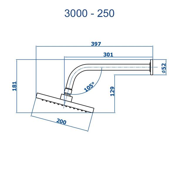 Imagem de Chuveiro articulado parede abs 3000 c250