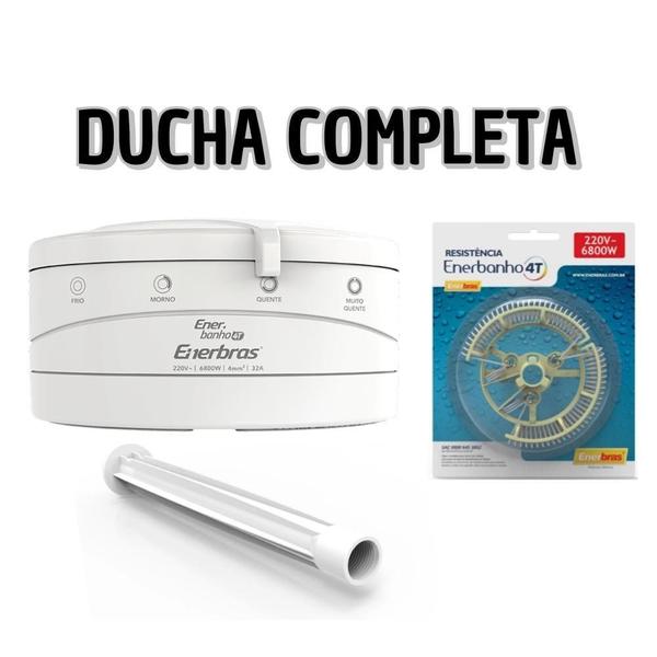 Imagem de Chuveiro Branco 4 Temperaturas Ducha 127V 5500W Com Braço