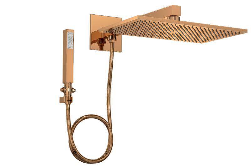 Chuveiro com Desviador e Ducha Manual Unic 40 cm Red Gold - DECA METAIS Imagem de Chuveiro com Desviador e Ducha Manual Unic 40 cm Red Gold