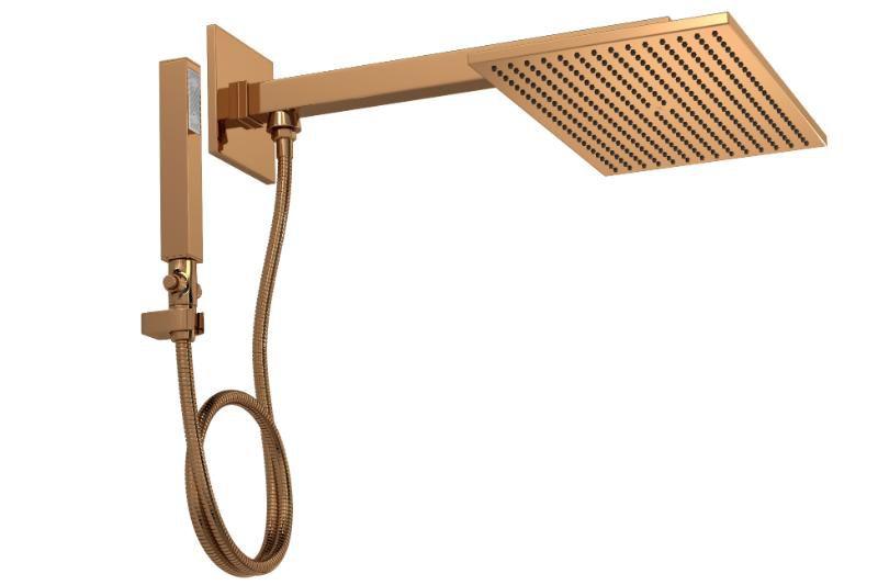 Chuveiro com Desviador e Ducha Manual Unic 40 cm Red Gold - DECA METAIS Imagem de Chuveiro com Desviador e Ducha Manual Unic 40 cm Red Gold