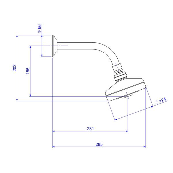 Imagem de Chuveiro Com Tubo De Parede Acqua Plus Standart Black Matte Deca