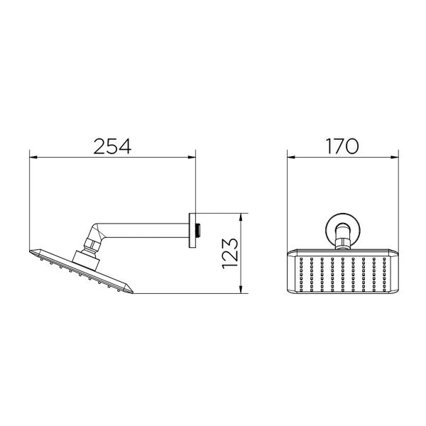 Imagem de Chuveiro de parede Banheiro DocolSlim 1/2" 17x17cm 81 Crivos Cabeça Articulada Docol