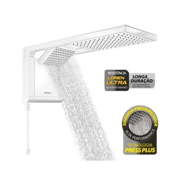 Imagem de Chuveiro De Parede Elétrico A Gás Branco Acqua Duo Ultra 127v 5500w