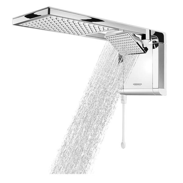 Imagem de Chuveiro De Parede Elétrico A Gás Branco Inox Acqua Duo Ultra 127v 5500w