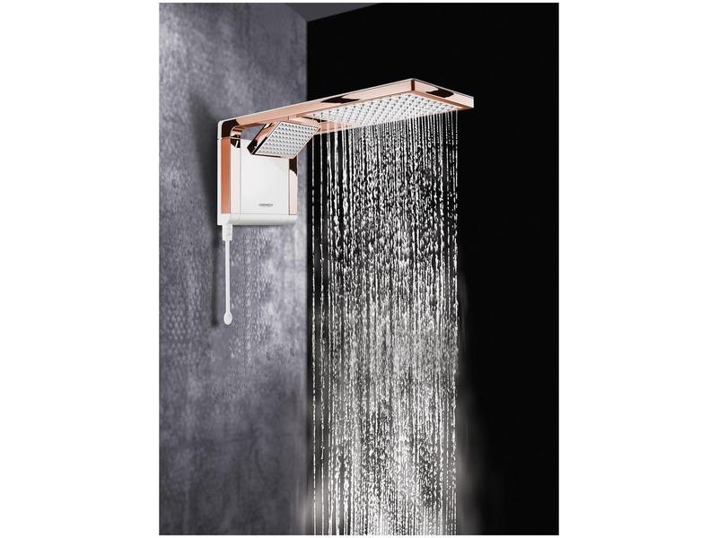 Imagem de Chuveiro de Parede Elétrico Acqua Duo Branco/Rosê Gold 220v - Lorenzetti