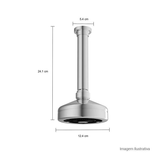 Imagem de Chuveiro de Teto com Tubo e Entrada de Ar Acqua Plus Cromado Deca