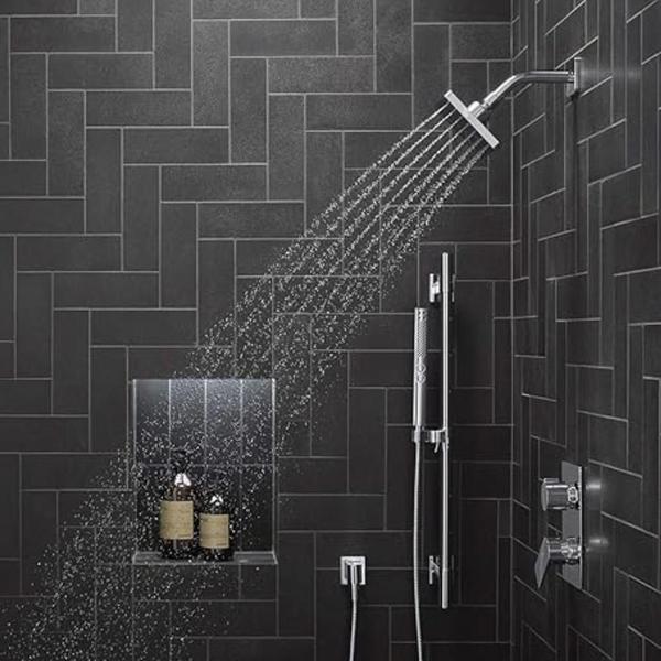 Imagem de Chuveiro de Teto Kohler Parallel Quadrado 127mm Cromado Com Tubo