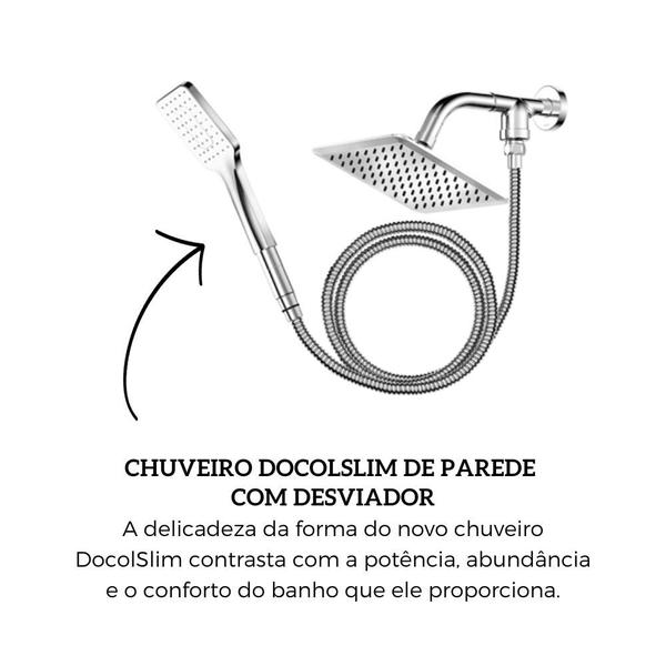 Imagem de Chuveiro Docolslim De Parede Com Desviador Cromado Docol