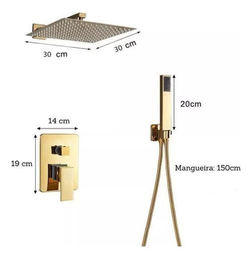 Imagem de Chuveiro Dourado Brilhante Quente E Frio Duchinha Moderno
