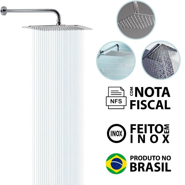 Imagem de Chuveiro Ducha 20Cm Inox 304 Banheiro Piscina Premium Luxo + Alta Qualidade + Nfe