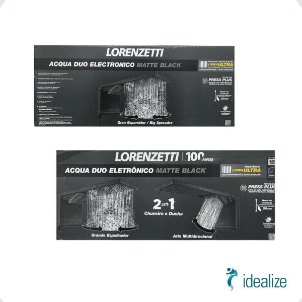 Imagem de Chuveiro Ducha Acqua Duo Preto Fosco Matte Black 127v 5500w Lorenzetti