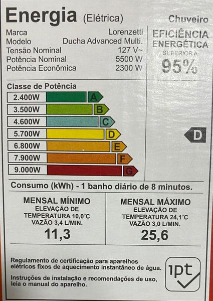 Imagem de Chuveiro Ducha Advanced 4 Temperaturas Lorenzetti