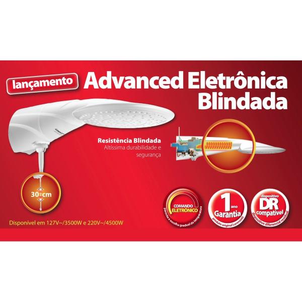 Imagem de Chuveiro Ducha Advanced Eletrônica Blindada 3500W 127v