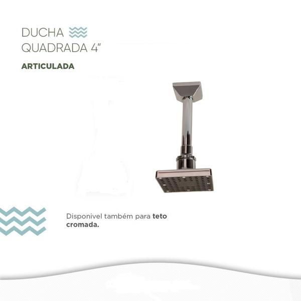 Chuveiro Ducha Cascata Quadrada Articulada Teto Abs Cromado 4 Polegadas Area De Lazer Piscina Sauna - Lumar Plasticos Imagem de Chuveiro Ducha Cascata Quadrada Articulada Teto Abs Cromado 4 Polegadas Area De Lazer Piscina Sauna