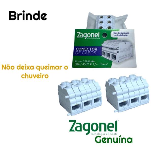 Imagem de Chuveiro Ducha Ducali Eletrônica Branco 7500w 220v Zagonel + Resistência