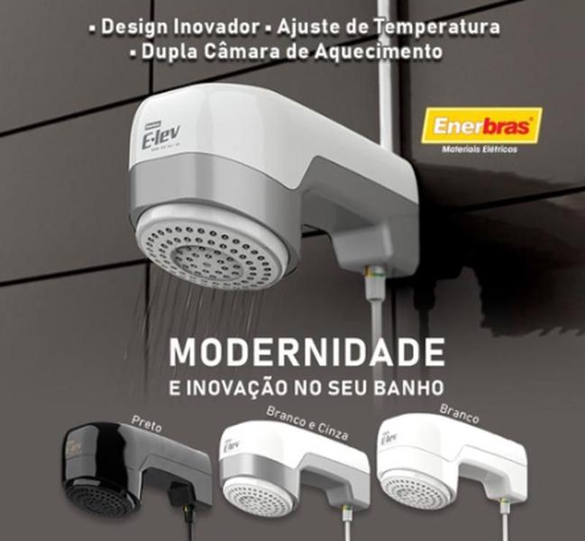 Imagem de Chuveiro ducha eletrônica e-lev enerbras preto 220v/7500w