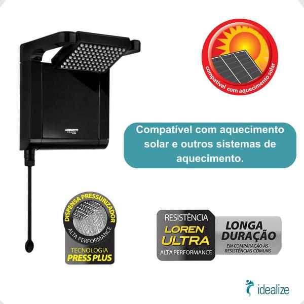 Imagem de Chuveiro Ducha Eletrônico 220v 7800w Preto Acqua Star Ultra Lorenzetti