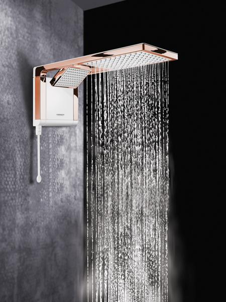 Imagem de Chuveiro Ducha Eletrônico Lorenzetti Acqua Ultra Duo Branco Rose Gold 127v 5500w