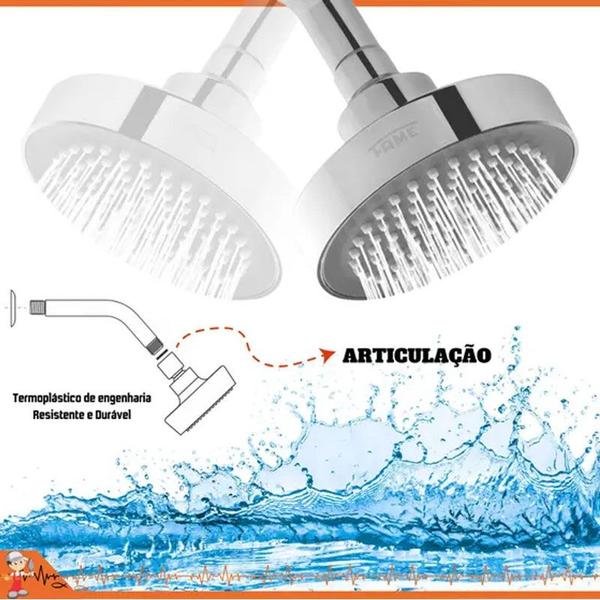 Chuveiro Ducha Fame de Parede Sem Desviador Cromado 4'' Imagem de Chuveiro Ducha Fame de Parede Sem Desviador Cromado 4''