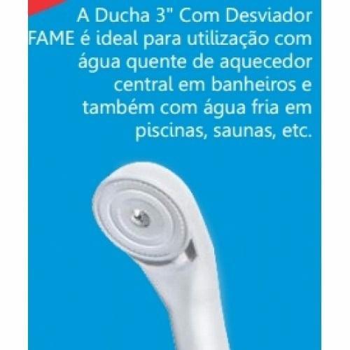 Chuveiro Ducha Fria Cromado 3 P/ Aquecedor a Gás, Solar - FAME Imagem de Chuveiro Ducha Fria Cromado 3 P/ Aquecedor a Gás, Solar