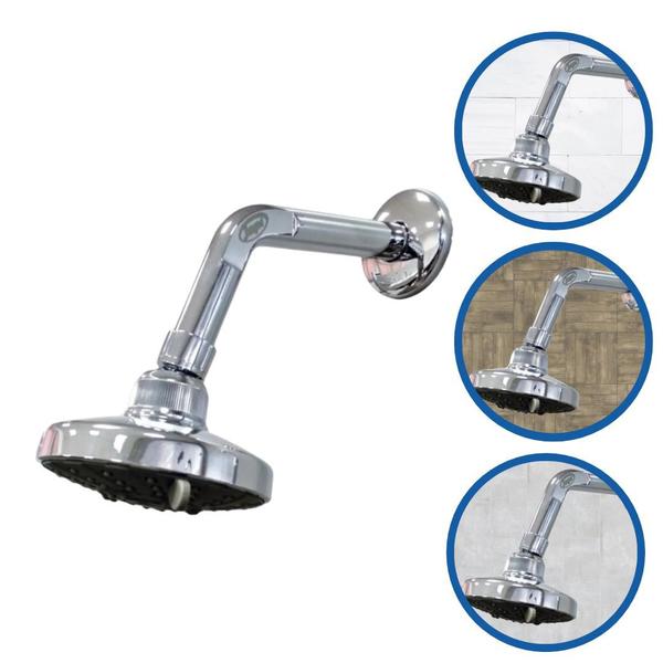 Chuveiro Ducha Fria Cromado 4 Tipos De Jatos - JAPI Imagem de Chuveiro Ducha Fria Cromado 4 Tipos De Jatos
