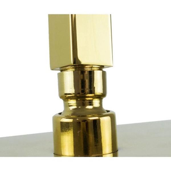 Imagem de Chuveiro Ducha Inox Dourado 20x20 Slim Teto Luxo Suporte Quadrado Area Externa Piscina Banho Banheiro