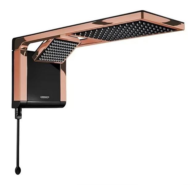 Imagem de Chuveiro Ducha Lorenzetti Acqua Duo Ultra Black e Rose Gold Temperatura Gradual 220v 7800w