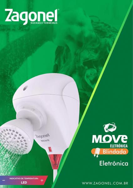 Imagem de Chuveiro Ducha Move Blindada Eletrônica 4000w 127v Zagonel NAO QUEIMA RESISTENCIA