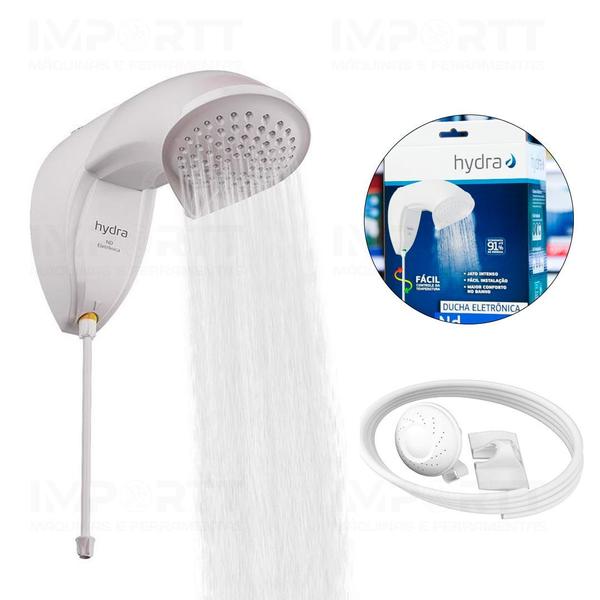 Chuveiro Ducha Nd Eletrônica 7700w 220v Jato Intenso Hydra Imagem de Chuveiro Ducha Nd Eletrônica 7700w 220v Jato Intenso Hydra