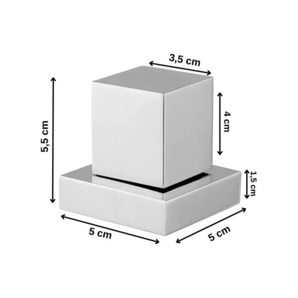 Imagem de chuveiro ducha piscina Slim Quadrada 25x25cm Cromada Inox  2 Acabamento padrão deca 