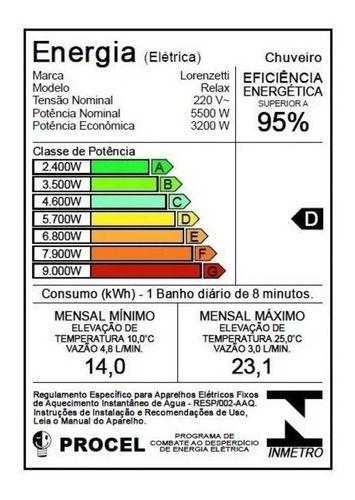 Imagem de Chuveiro Ducha Relax Branco E Cromo 4600w 220v Lorenzetti