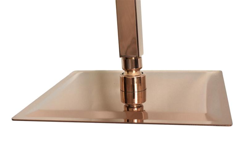 Imagem de Chuveiro / Ducha Slim 20 cm Rose Gold com Braço de Teto Rose Gold