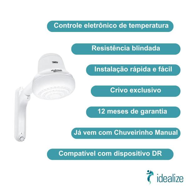 Imagem de Chuveiro Ducha Super Ducha Eletrônica 4233 C/Resistência Blindada 220V 4400W Branco Fame