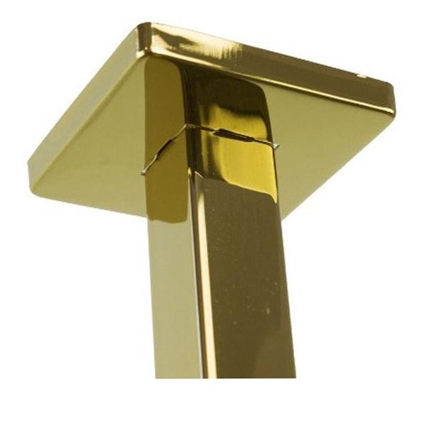Imagem de Chuveiro Ducha Teto Inox Dourado 20x20 Slim Suporte Quadrado Luxo Banheiro Area Externa