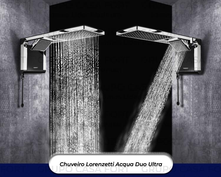 Imagem de Chuveiro Elétrico De Parede Lorenzetti Acqua Ultra Duo Preto-cromado 5500w 127v