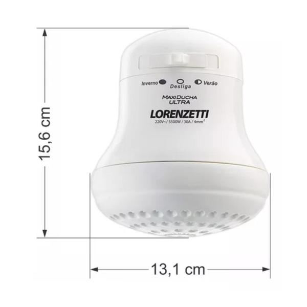 Imagem de Chuveiro Elétrico De Parede Lorenzetti Maxi Ducha Ultra Branco 5500w 220v