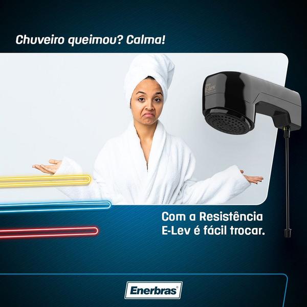 Chuveiro Elétrico Ducha E-lev Preto Eletrônico 220v Enerbras Imagem de Chuveiro Elétrico Ducha E-lev Preto Eletrônico 220v Enerbras