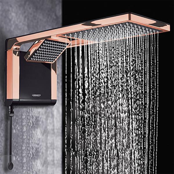 Imagem de Chuveiro Elétrico Lorenzetti Acqua Duo Eletrônico Preto Rose Gold 127V 5500W - Para Clima Frio