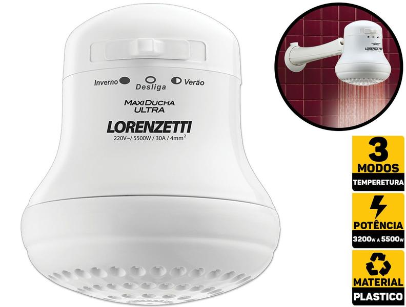 Imagem de Chuveiro Elétrico Lorenzetti Maxi Ducha 127v Ou 220v 5500w