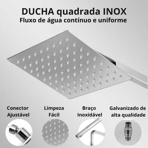 Imagem de Chuveiro Externo Em Inox Automático - Ducha Quadrada