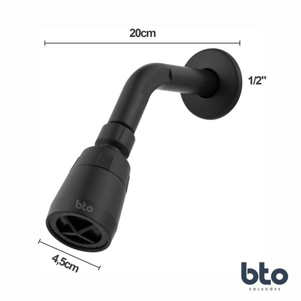 Imagem de Chuveiro frio jato forte black abs 4,5cm - bto