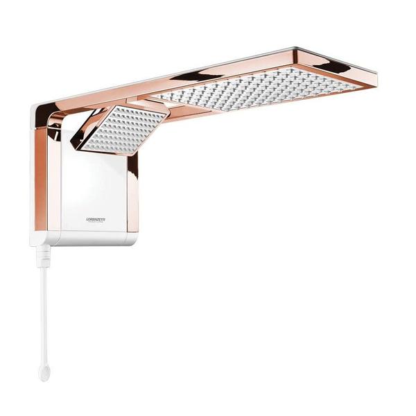 Chuveiro Gourmet Quadrado de Luxo Branco Rosa Acqua Duo Ultra 220v 7800w - Lorenzetti Imagem de Chuveiro Gourmet Quadrado de Luxo Branco Rosa Acqua Duo Ultra 220v 7800w