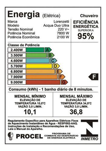 Imagem de Chuveiro Lorenzetti Acqua Duo Branco 7800w 220v